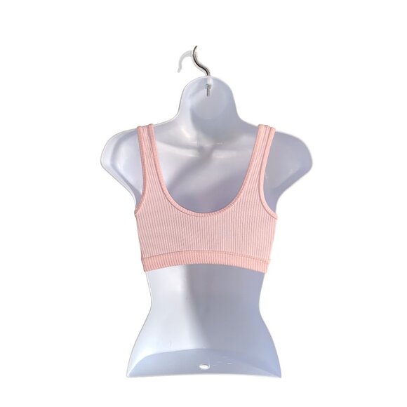 Auden Womens Pink Ribbed Scoop Neck Bralette Seamless Stretch Sports Bra Size XS - Picture 3 of 11